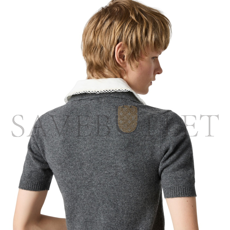 M1v M1v cashmere polo with embroidered poplin collar mml03z
